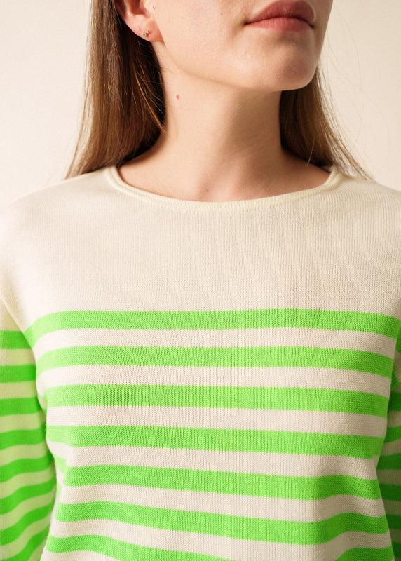 Saint James Ecrins Fluo Striped Jumper ECUME/TONIC