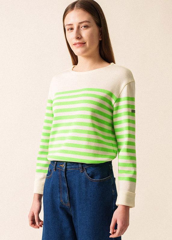 saint james Ecrins Fluo striped jumper ECUME/TONIC