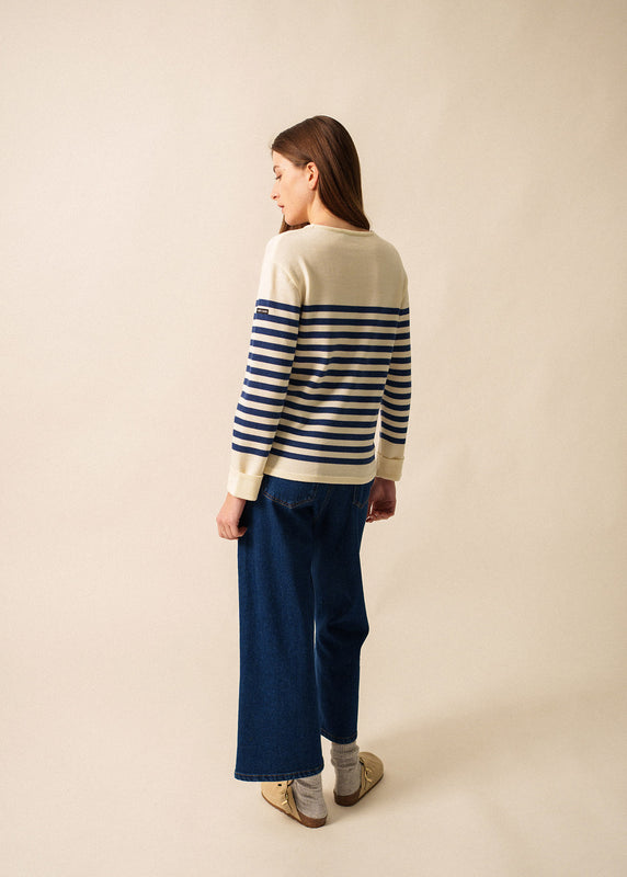 Saint James Ecrins Striped Jumper ECUME/JEAN
