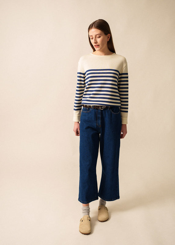 Saint James Ecrins Striped Jumper ECUME/JEAN