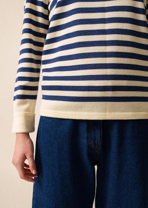 Saint James Ecrins Striped Jumper ECUME/JEAN
