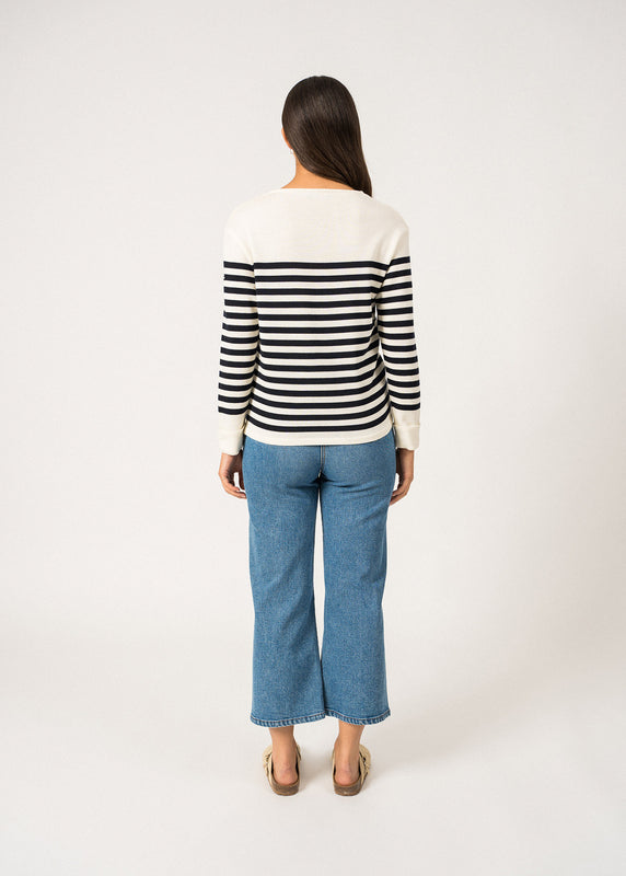 Saint James Ecrins Striped Jumper ECUME/NAVY