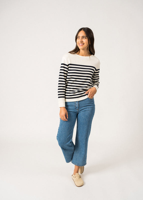 Saint James Ecrins Striped Jumper ECUME/NAVY