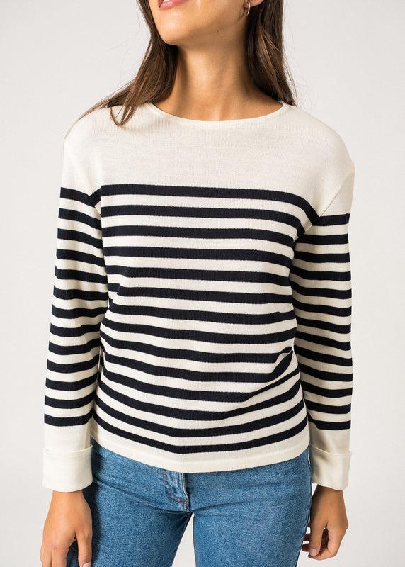 Saint James Ecrins Striped Jumper ECUME/NAVY
