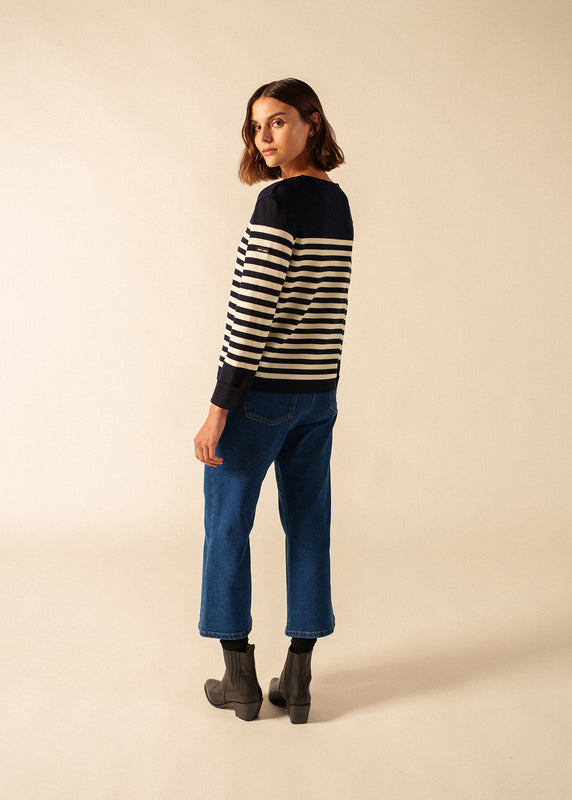 Saint James Ecrins Striped Jumper NAVY/ECUME