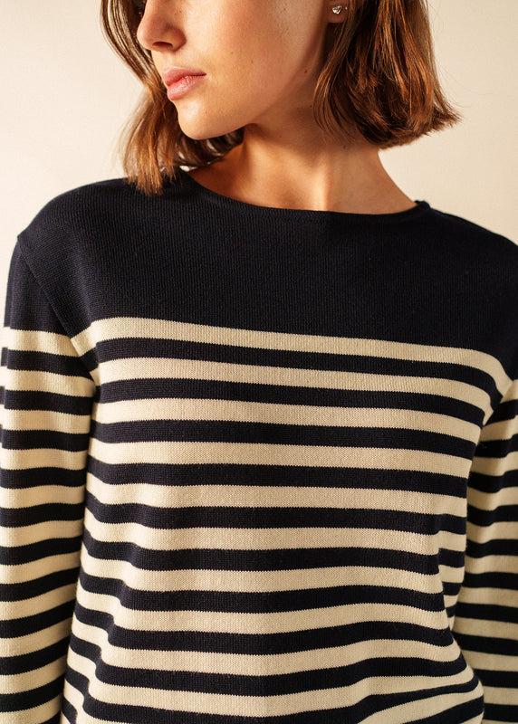 Saint James Ecrins Striped Jumper NAVY/ECUME