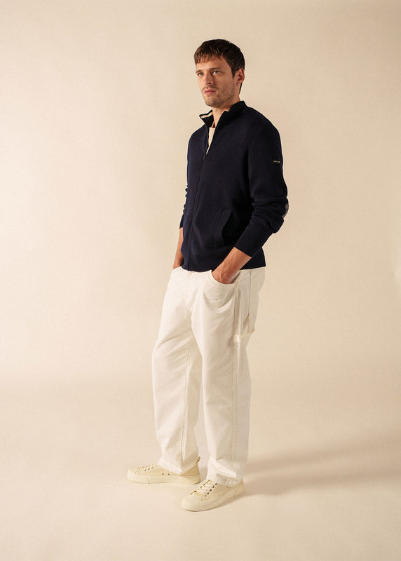 saint james Equipage Zipped cardigan NAVY