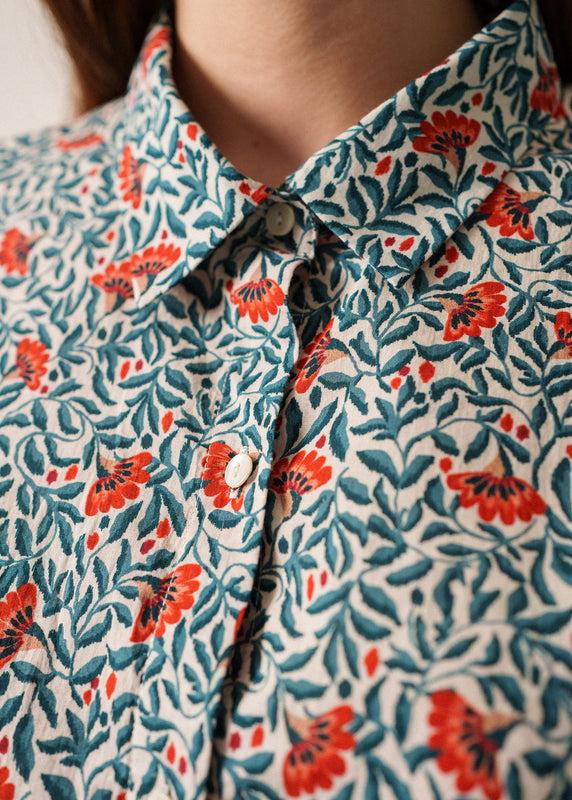 Saint James Fanny Floral Shirt MER DE GLACE