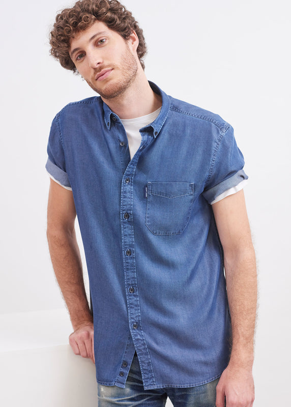 Saint James Frederic Short Sleeve Shirt CHAMBRAY