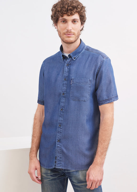 saint james Frederic short sleeve shirt CHAMBRAY