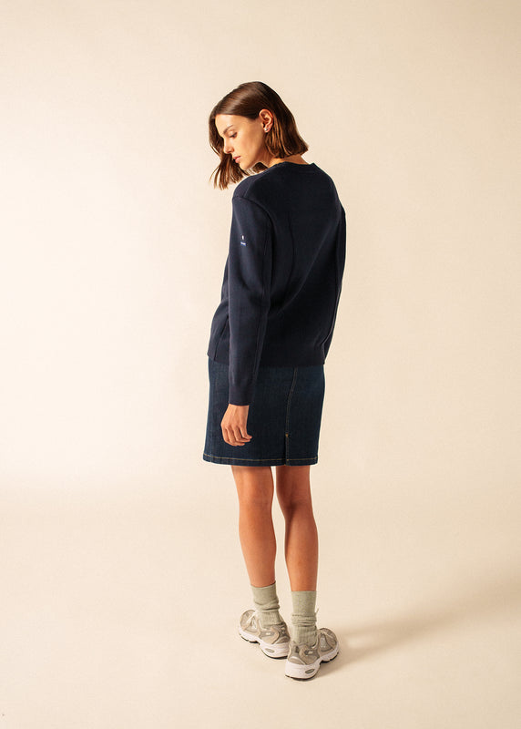 Saint James Graphic Cotton Jumper MARINE