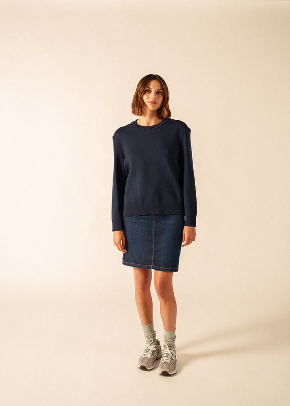 Saint James Graphic Cotton Jumper MARINE