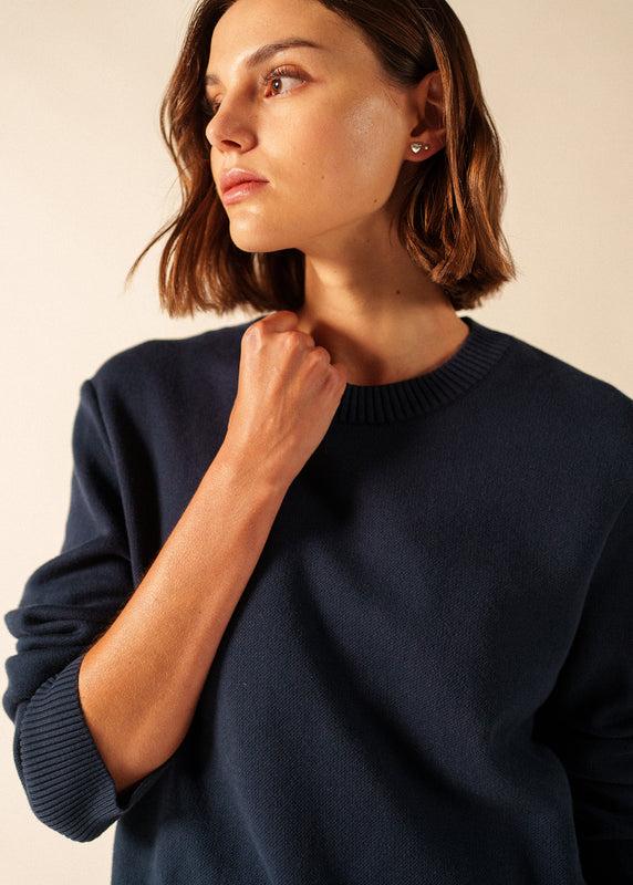 Saint James Graphic Cotton Jumper MARINE