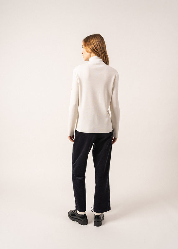 Saint James Houat Turtleneck Jumper BLANC