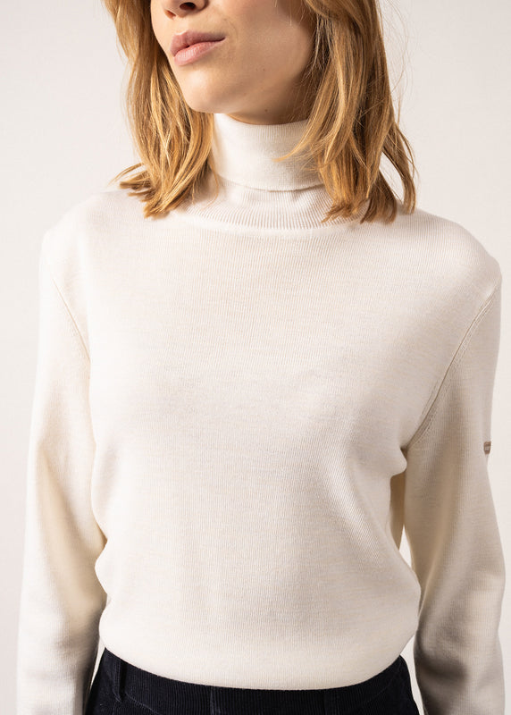 Saint James Houat Turtleneck Jumper BLANC