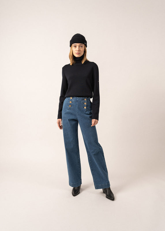 Saint James Houat Turtleneck Jumper NAVY