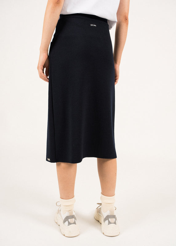 Saint James Ile Lacroix Buttoned Wool Skirt NAVY