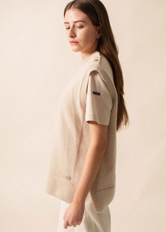 saint james La Clusaz sleeveless jumper NATUREL