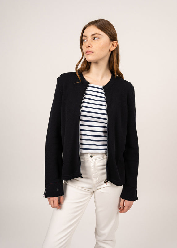 saint james La Rochelle zipped jacket NAVY