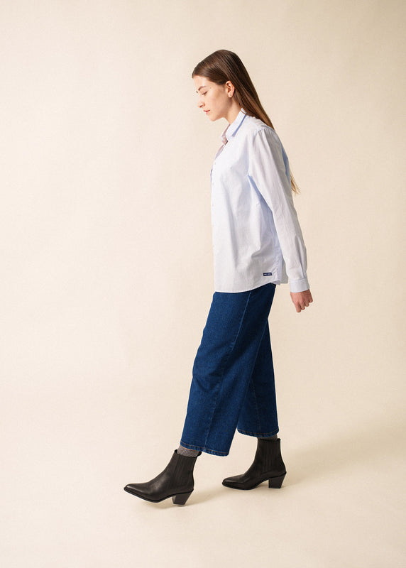 Saint James Léna Striped Shirt BLANC/CIEL