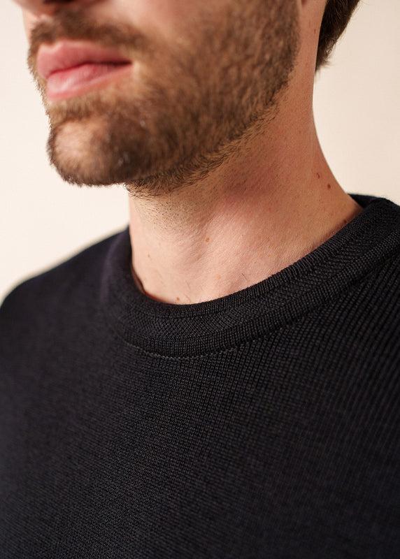 Saint James Locronan Round Neck Jumper NAVY
