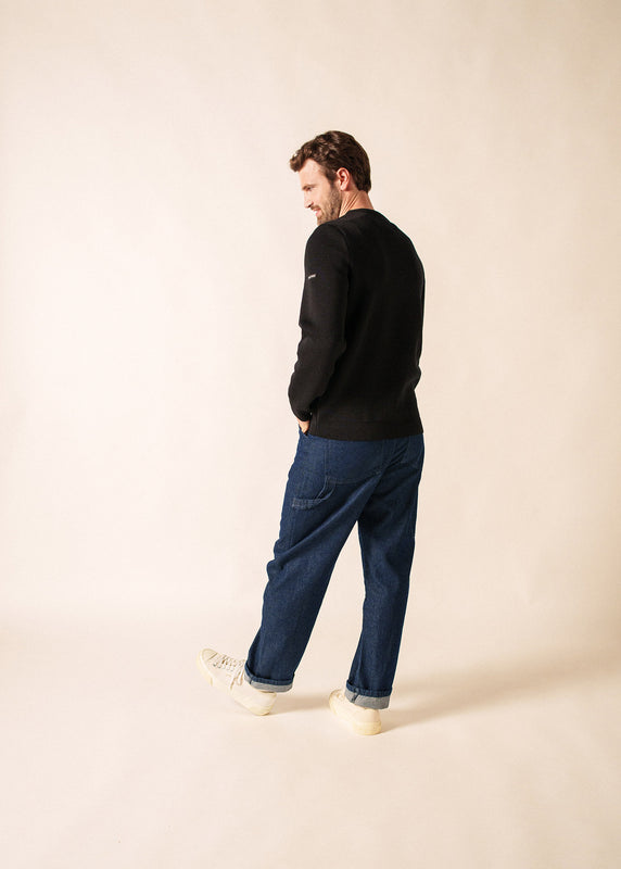 Saint James Locronan Round Neck Jumper NOIR