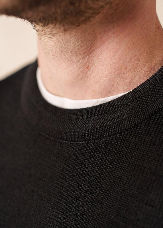 Saint James Locronan Round Neck Jumper NOIR