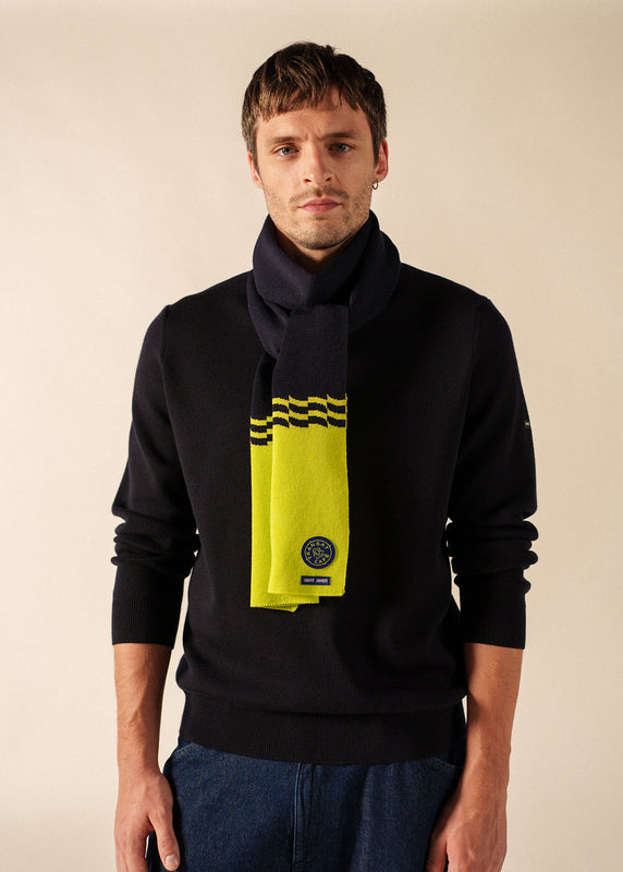 saint james Longo Scarf NAVY/LIME