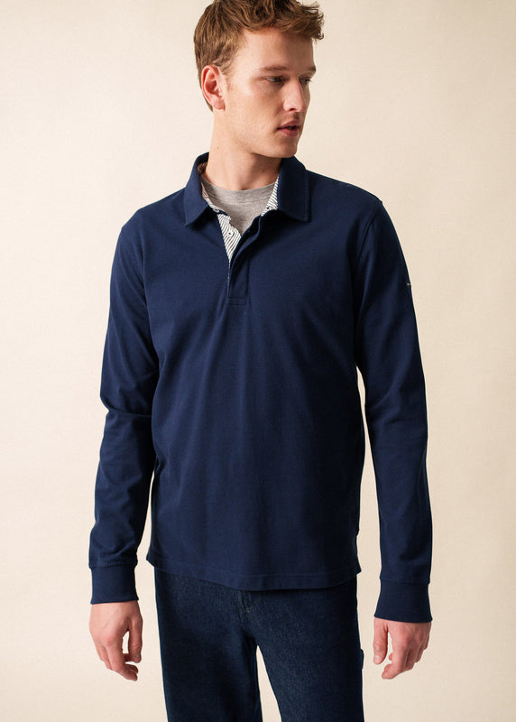 saint james Maël long-sleeved polo AMIRAL