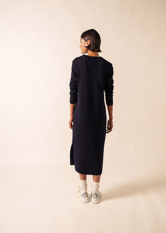 Saint James Marée Long Knitted Dress NAVY