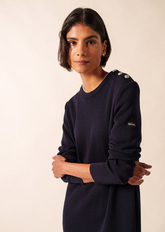 Saint James Marée Long Knitted Dress NAVY