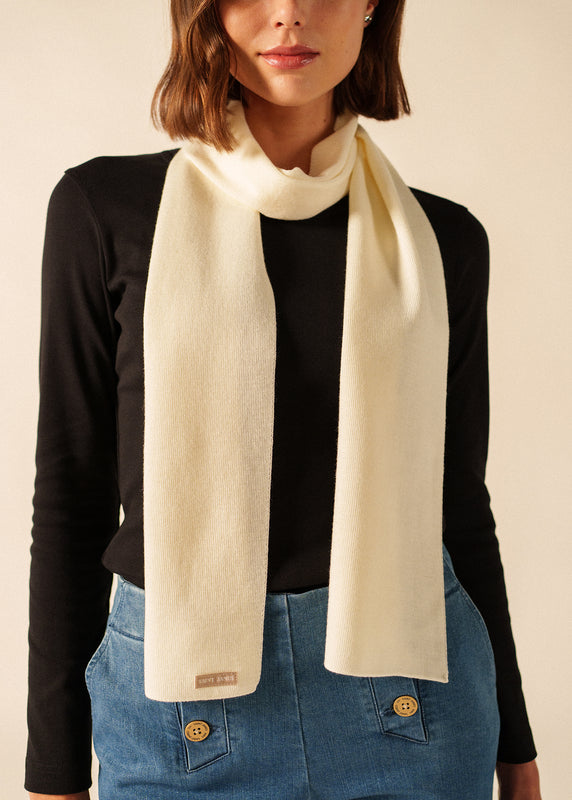 Saint James Marée Solid Scarf BLANC