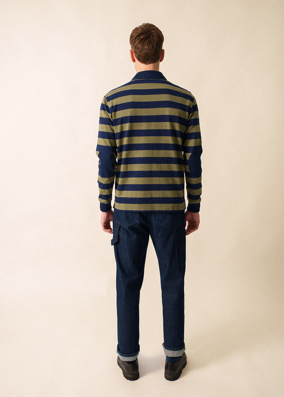 Saint James Mathis Striped Polo AMIRAL/FOUGERE