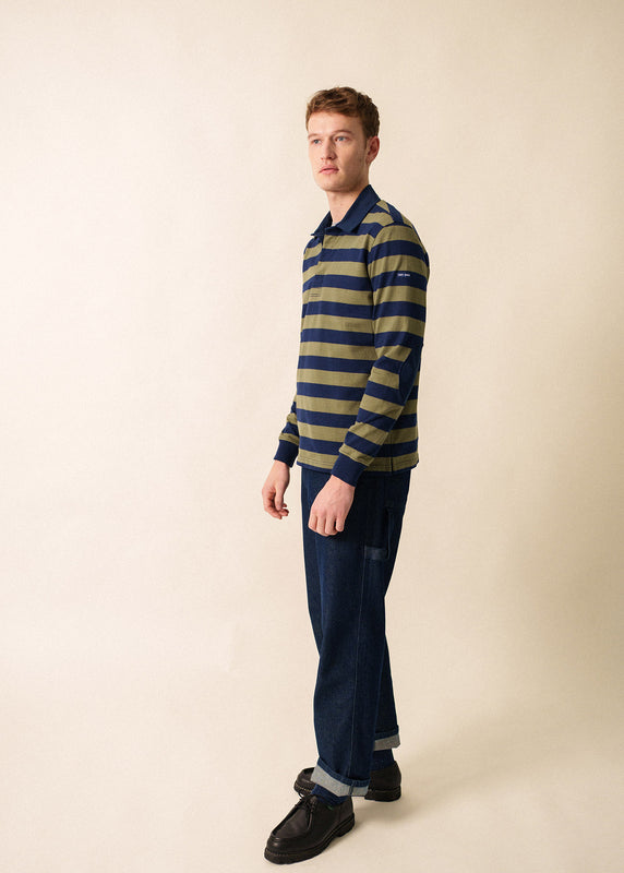 Saint James Mathis Striped Polo AMIRAL/FOUGERE