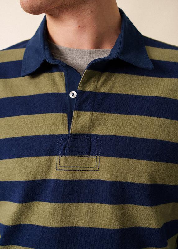Saint James Mathis Striped Polo AMIRAL/FOUGERE