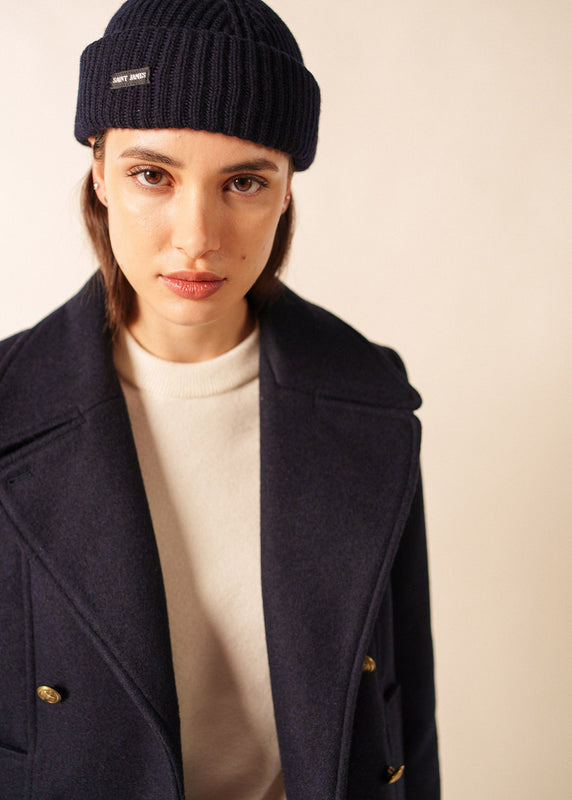 saint james Miki sailor cap with turn-up NAVY