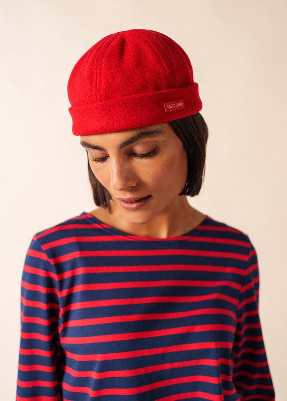 saint james Miki traditional deck hat ROUGE
