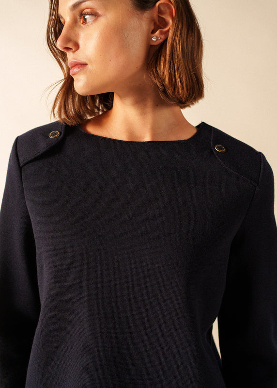 Saint James Modane Buttoned Jumper NAVY