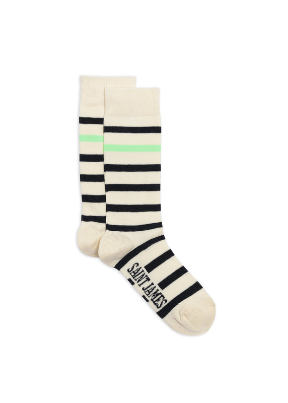 saint james Naval striped socks ECUME/MARINE/TONIC