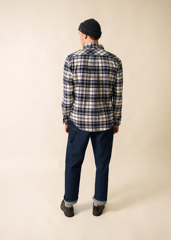 Saint James Nico Checked Shirt AMIRAL/ECUME