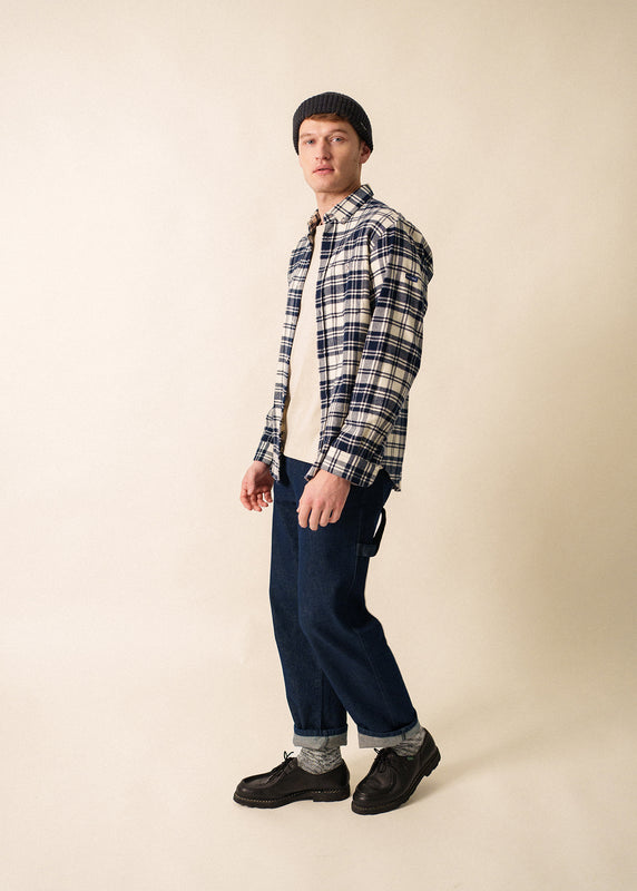 Saint James Nico Checked Shirt AMIRAL/ECUME