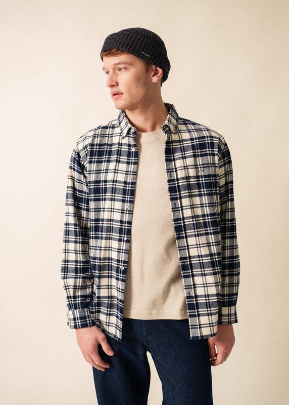 saint james Nico checked shirt AMIRAL/ECUME