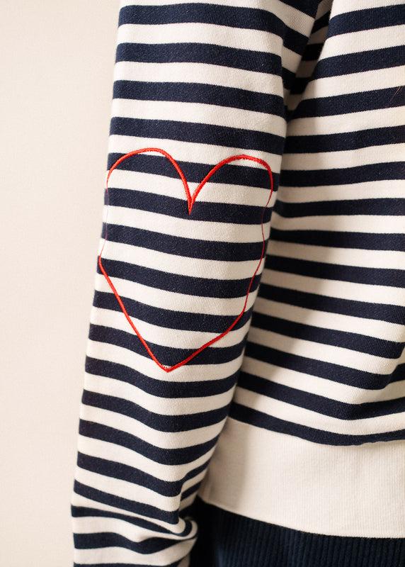 Saint James Nina Striped Polo ECRU/MARINE/TULIPE