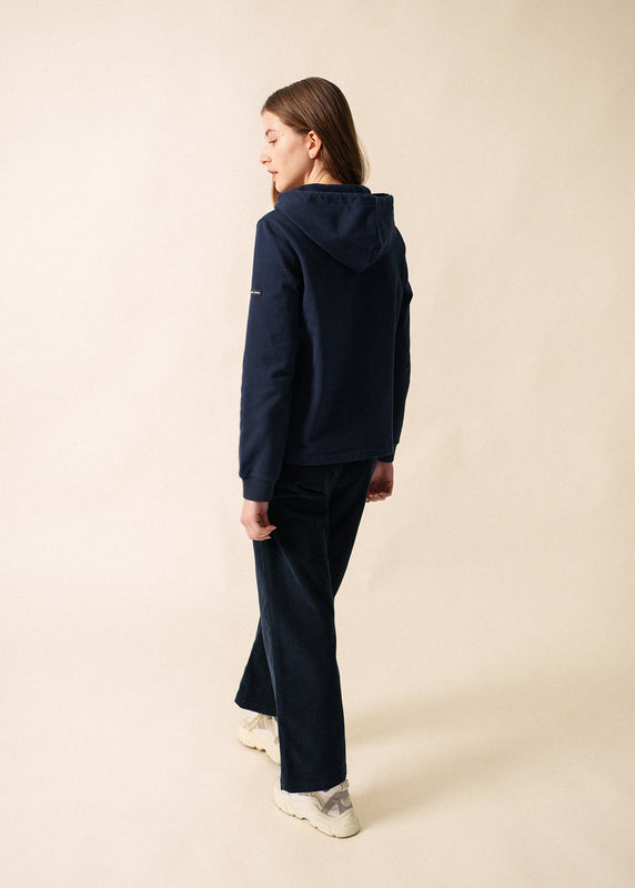 Saint James Norah Striped Hoodie AMIRAL/ECUME