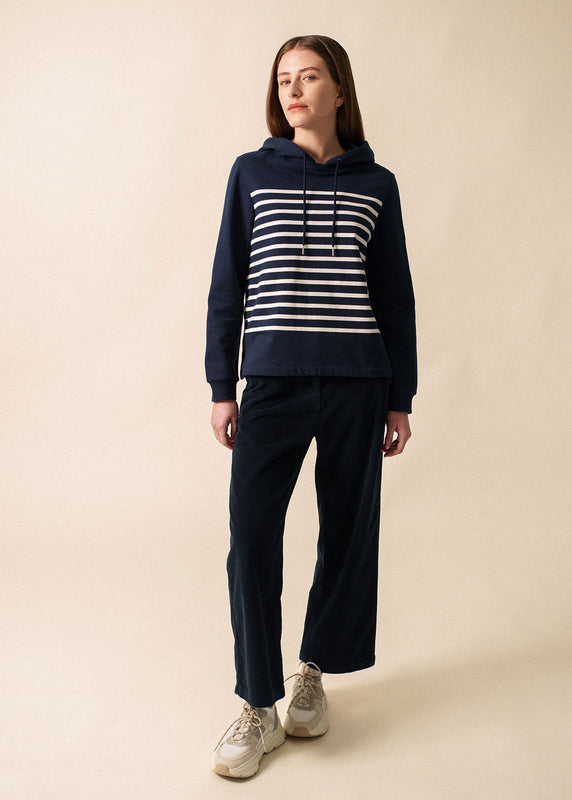 Saint James Norah Striped Hoodie AMIRAL/ECUME
