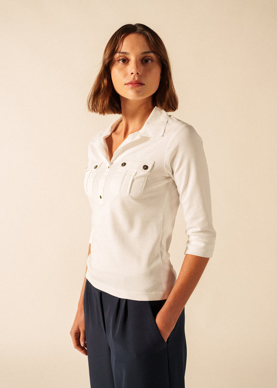 saint james Oléron polo shirt BLANC