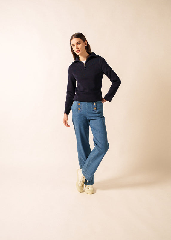 Saint James Passerelle Trucker Jumper NAVY