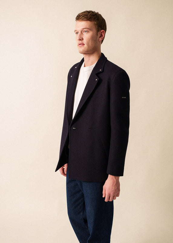 saint james Perfecto Wool Peacoat NAVY