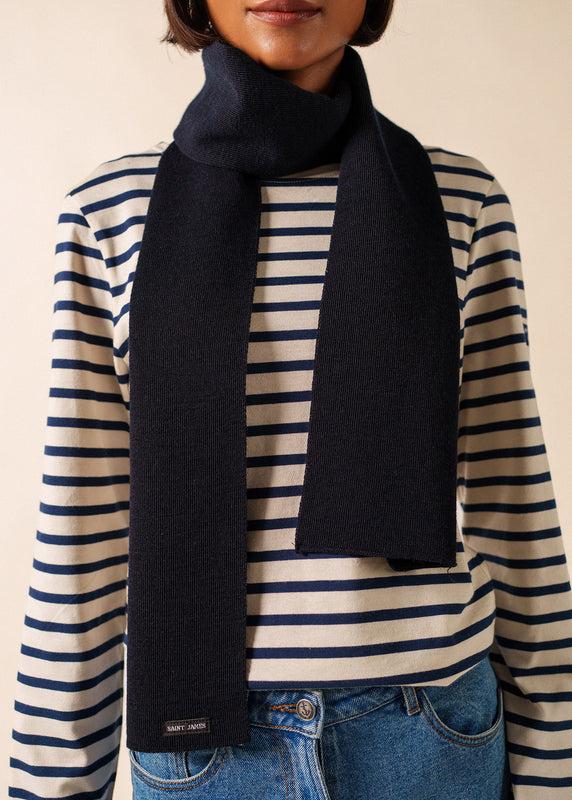 Saint James Plain Scarf NAVY