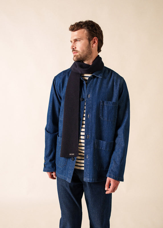 Saint James Plain Scarf NAVY